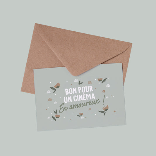 Carte - Bon pour un cinéma en amoureux