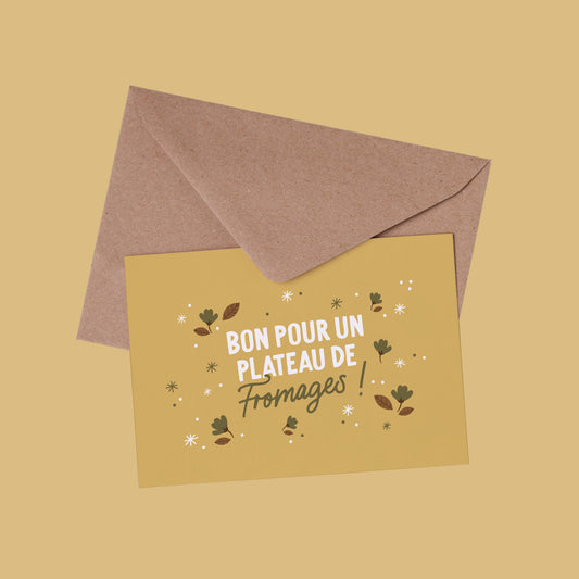 Carte - Bon pour un plateau de fromages