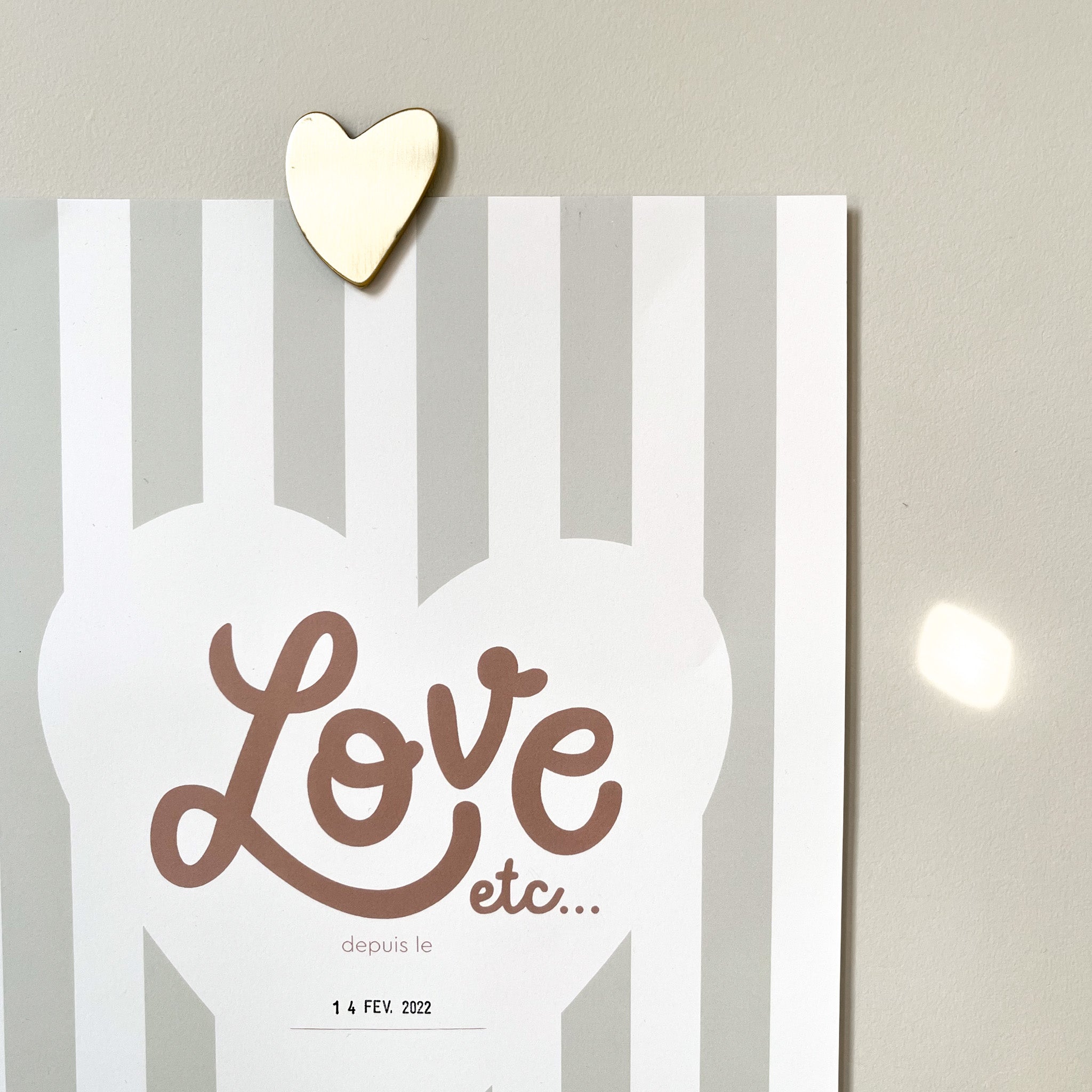 Bijou mural aimanté - coeur doré