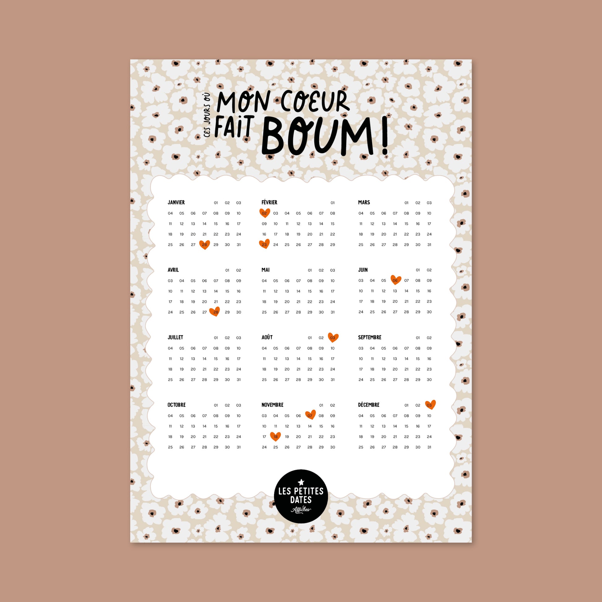Calendrier Mon coeur fait boum - Fleurs-1