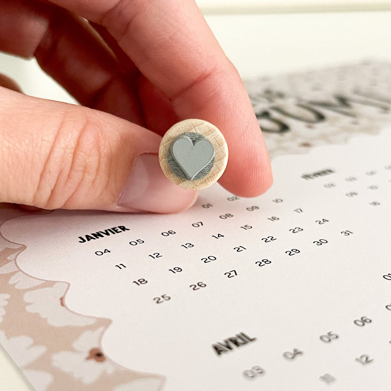 Calendrier Mon coeur fait boum - Fleurs-zoom-