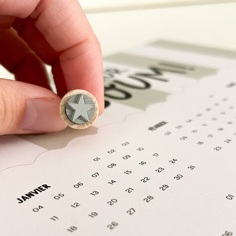 Calendrier Mon coeur fait boum - Rayures-zoom-
