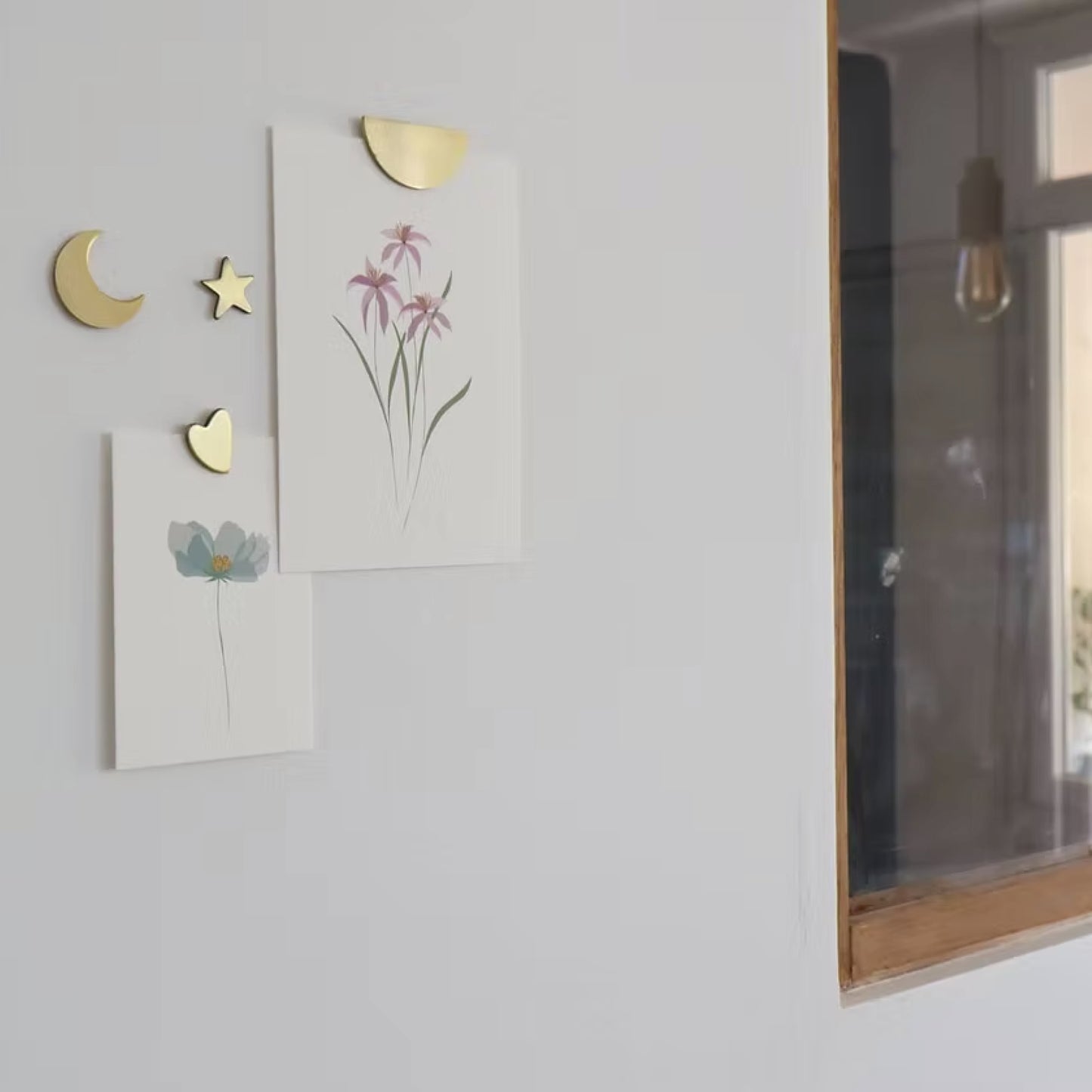 Bijou mural aimanté - mini lune dorée
