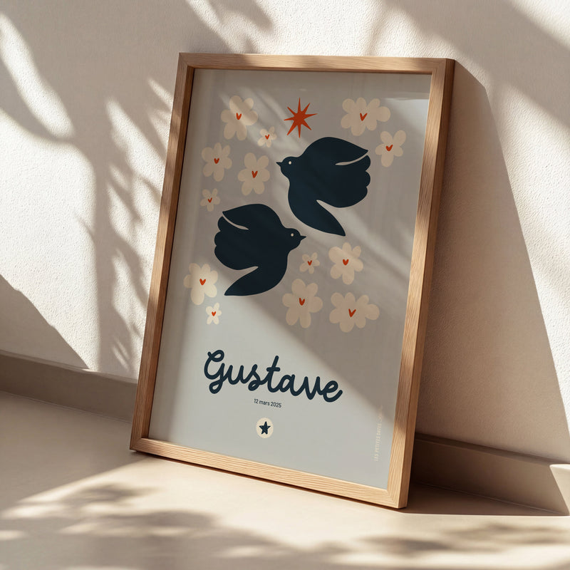 Affiche prénom - Colombe bleue-zoom-