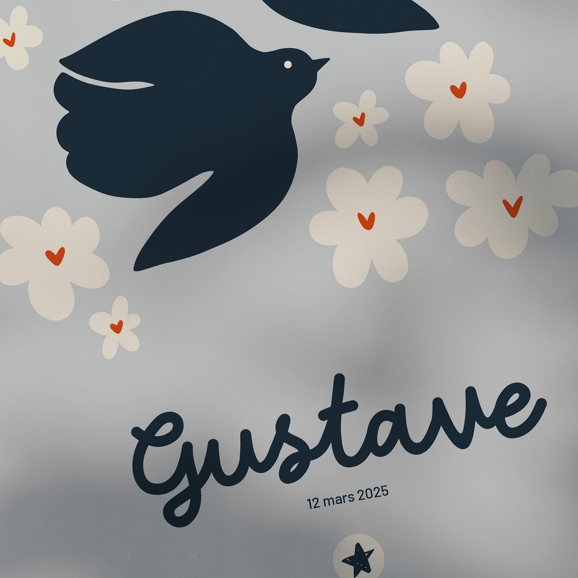 Affiche prénom - Colombe bleue-2